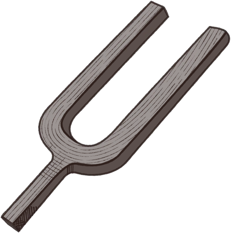 Stylized image of a tuning fork
